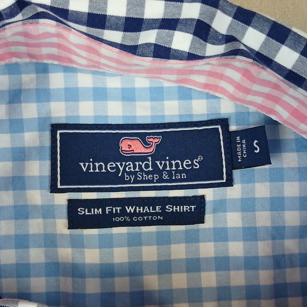Vineyard Vines Small Mens Shirt Button Down Long Sleeve Slim Whale Has Defect - Picture 8 of 14